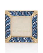 Image 1 of 3: Jay Strongwater Pave Corner 2" Square Picture Frame, Indigo
