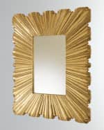 Image 1 of 3: Global Views Linen Fold Brass Mirror