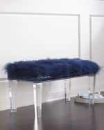 Image 1 of 3: Massoud Kirabelle Sheepskin Bench, 60"