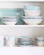 Image 2 of 2: Vietri Incanto Stone Ruffle Salad Plate, White