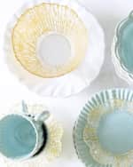 Image 3 of 3: Vietri Incanto Stone Ruffle Cereal Bowl, White