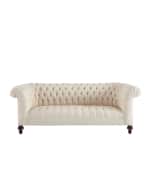 Image 5 of 6: Old Hickory Tannery Ellsworth Neutral Tufted Sofa 84"