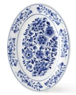 Image 1 of 2: Neiman Marcus Assorted Blue & White Oval Platter