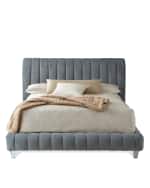 Image 2 of 3: Haute House Amal Channel-Tufted Queen Platform Bed