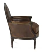 Image 3 of 5: Massoud Markel Leather Bergere Chair