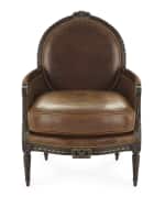 Image 4 of 5: Massoud Markel Leather Bergere Chair