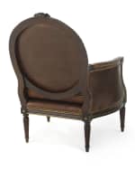 Image 5 of 5: Massoud Markel Leather Bergere Chair