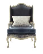 Image 4 of 5: Massoud Darling Leather Wing Chair