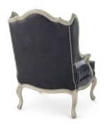 Image 5 of 5: Massoud Darling Leather Wing Chair