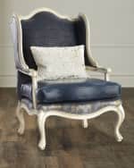 Image 1 of 5: Massoud Darling Leather Wing Chair