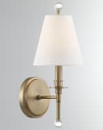 Image 2 of 5: Crystorama Riverdale 1-Light Sconce with Shade