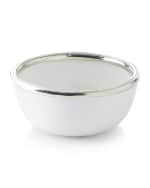 Image 1 of 2: Neiman Marcus Pewter and Ceramic Cereal Bowl