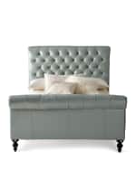 Image 2 of 7: Old Hickory Tannery Spence Hand-Tufted Leather Queen Bed