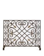 Image 2 of 2: Gold Tole Accent Scroll Gate Fireplace Screen
