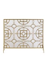 Image 2 of 2: Italian Gold Iron Equestrian Fireplace Screen