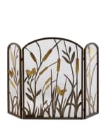 Image 2 of 2: Butterfly & Cattail Fireplace Screen