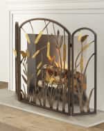 Image 1 of 2: Butterfly & Cattail Fireplace Screen