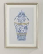 Image 1 of 2: Wendover Art Group "Blue and Gold Urn IV" Giclee Wall Art