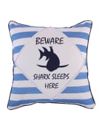 Image 1 of 2: Levtex Sammy Shark Beware Pillow