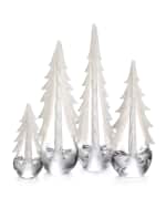 Image 2 of 2: Simon Pearce Vermont Snowy Branches Glass Evergreen