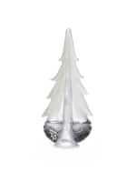Image 1 of 2: Simon Pearce Vermont Snowy Branches Glass Evergreen