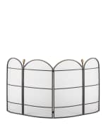 Image 2 of 2: Curved 4-Panel Fireplace Screen