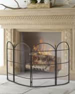 Image 1 of 2: Curved 4-Panel Fireplace Screen