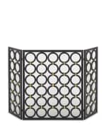 Image 2 of 2: Circle Design 3-Panel Fireplace Screen
