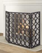 Image 1 of 2: Circle Design 3-Panel Fireplace Screen
