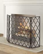 Image 1 of 2: Diamond Design 3-Panel Fireplace Screen