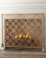 Image 2 of 4: Oversize Single-Panel Iron Fireplace Screen