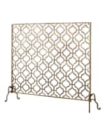 Image 4 of 4: Oversize Single-Panel Iron Fireplace Screen