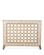 Image 2 of 2: Tole Greek Key Single Panel Fireplace Screen
