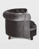 Image 2 of 3: Haute House Rebecca Tufted Chair with Mirror Accents