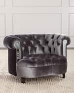 Image 3 of 3: Haute House Rebecca Tufted Chair with Mirror Accents