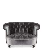 Image 1 of 3: Haute House Rebecca Tufted Chair with Mirror Accents