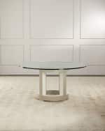 Image 3 of 6: Bernhardt Axiom Round Glass-Top Dining Table, 60"
