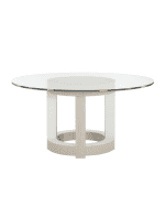 Image 4 of 6: Bernhardt Axiom Round Glass-Top Dining Table, 60"