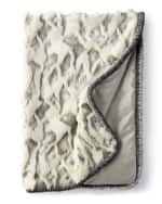 Image 1 of 4: Dian Austin Couture Home Penthouse Suite Faux-Fur Throw with Shirred Velvet Edge