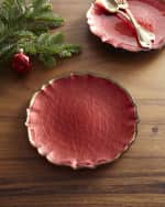 Image 1 of 2: Vietri Baroque Glass Red Salad Plate