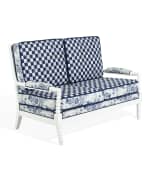 Image 3 of 5: MacKenzie-Childs Indigo Villa Outdoor Settee