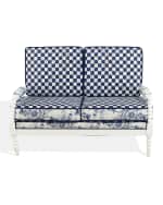Image 4 of 5: MacKenzie-Childs Indigo Villa Outdoor Settee