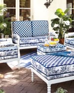 Image 2 of 5: MacKenzie-Childs Indigo Villa Outdoor Settee