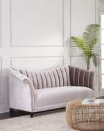 Image 3 of 3: Haute House Moira Channel-Tufted Sofa 87"