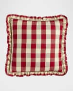 Image 1 of 3: Sherry Kline Home Ruffled French Country Buffalo-Check European Sham