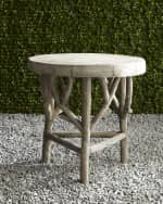 Image 1 of 2: Neiman Marcus Artemis Faux-Bois Side Table