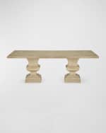 Image 3 of 7: Alexandra Outdoor Double-Urn Pedestal Table