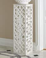 Image 1 of 2: Global Views Marble Fret Pedestal
