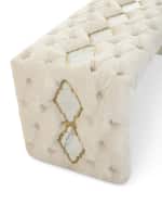 Image 3 of 4: Haute House Elisa Marble Inlay Bench 51"