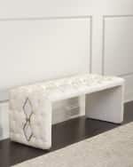 Image 4 of 4: Haute House Elisa Marble Inlay Bench 51"